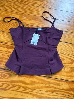 H&M Plum Peplum Camisole Top - Wine Plum